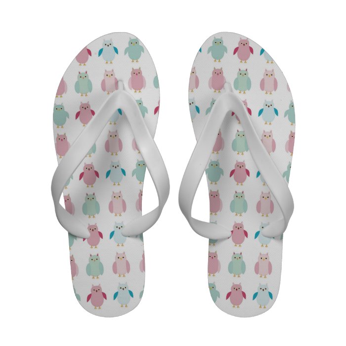 Sweet Owl Print Flip FLops