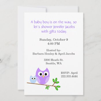 Sweet Owls Baby Shower Invitation by Hannahscloset at Zazzle