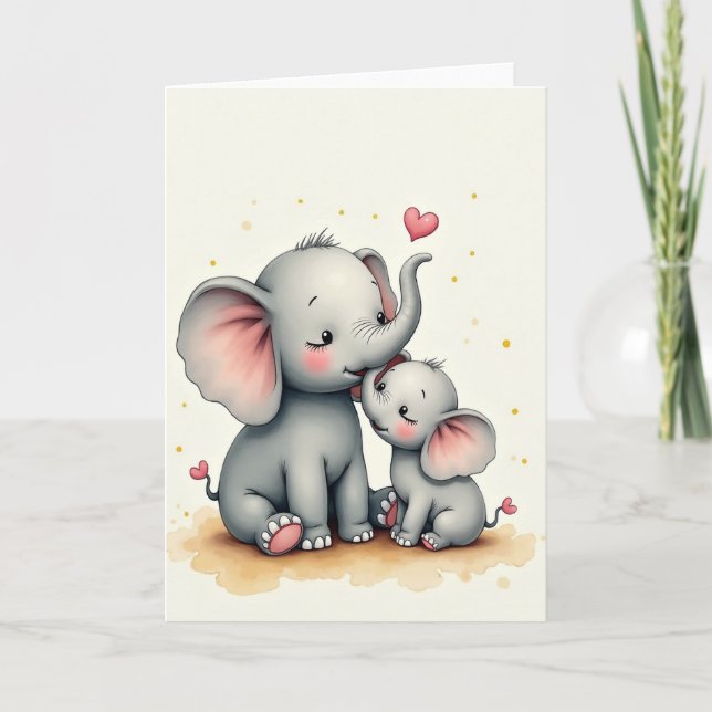 Sweet Pachyderm Mothers Day Card (Front)