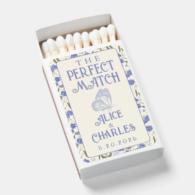 Sweet Pae Floral Wedding Favor Matchboxes (Front Open)