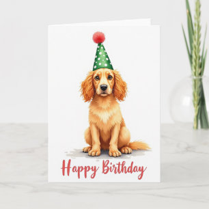 Sweet Painted Puppy Hat Card