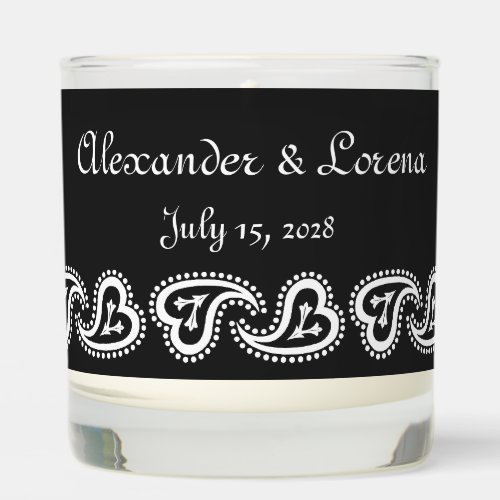 Sweet Paisley Hearts in Black Scented Candle