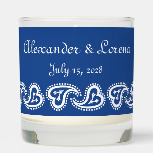 Sweet Paisley Hearts in Blue Scented Candle