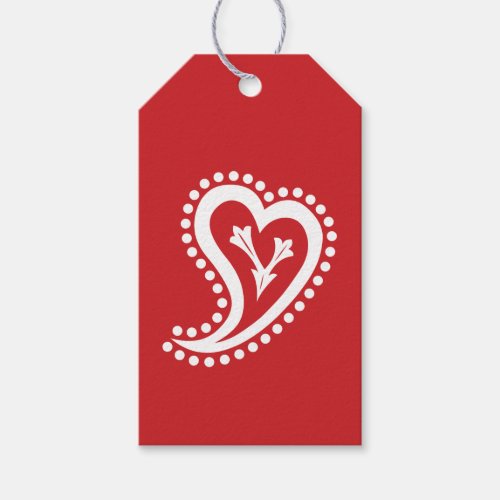 Sweet Paisley Hearts in Cherry Gift Tag