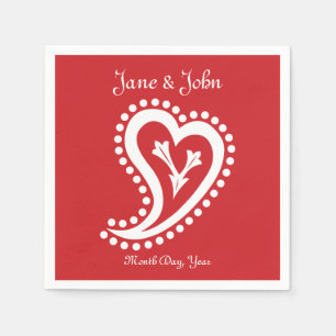 Sweet Paisley Hearts in Cherry Napkins