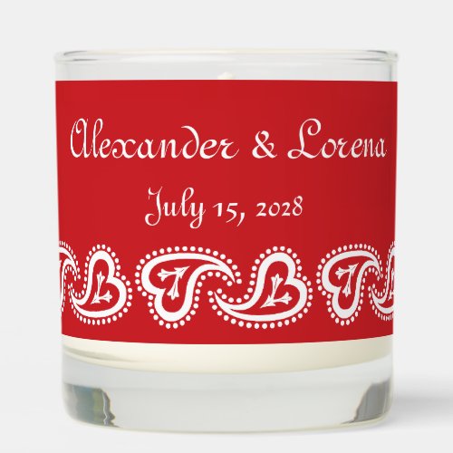 Sweet Paisley Hearts in Cherry Red Scented Candle