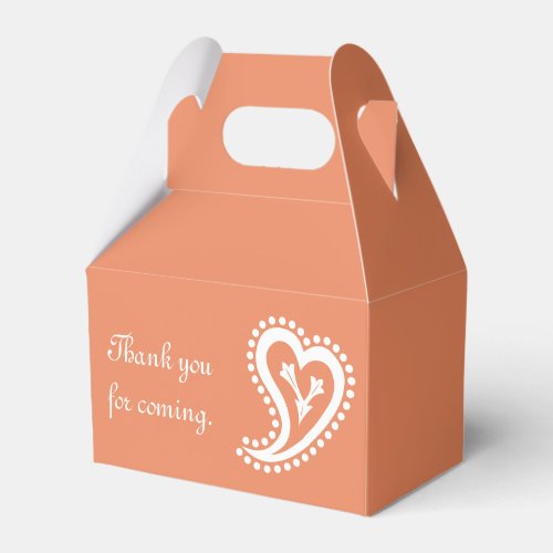 Sweet Paisley Hearts in Coral Favor Box