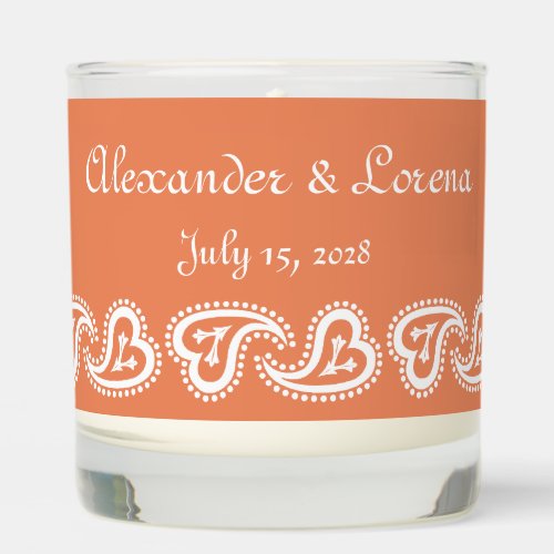 Sweet Paisley Hearts in Coral Scented Candle