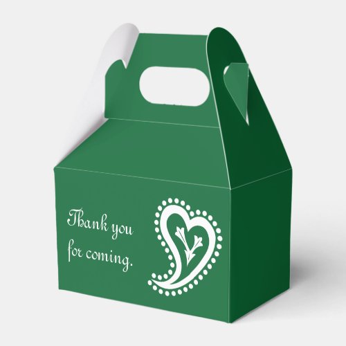 Sweet Paisley Hearts in Green Favor Box