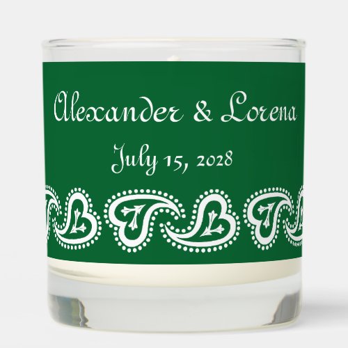 Sweet Paisley Hearts in Green Scented Candle