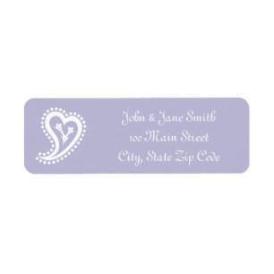 Sweet Paisley Hearts in Lavender Address Label