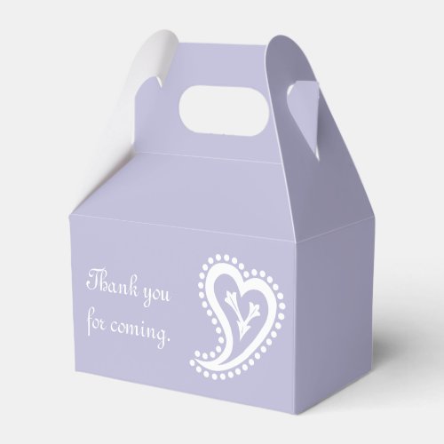 Sweet Paisley Hearts in Lavender Favor Box