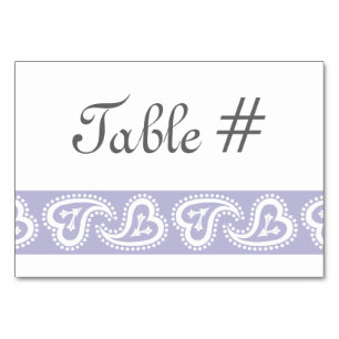 Sweet Paisley Hearts in Lavender Table Card