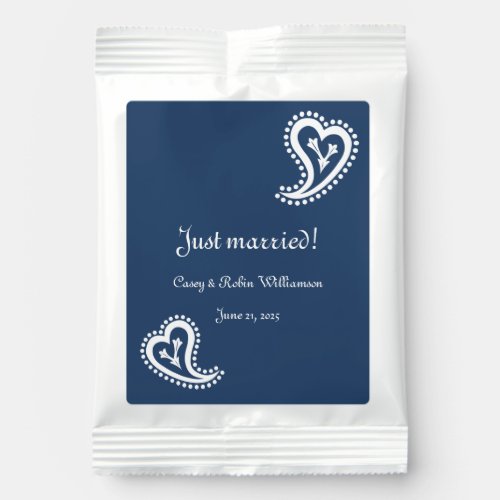 Sweet Paisley Hearts in Navy Drink Mix