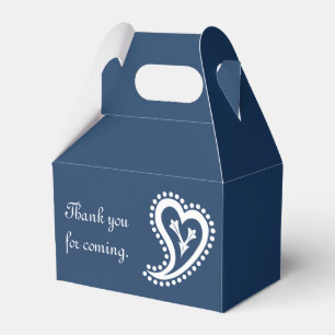 Sweet Paisley Hearts in Navy Favor Box