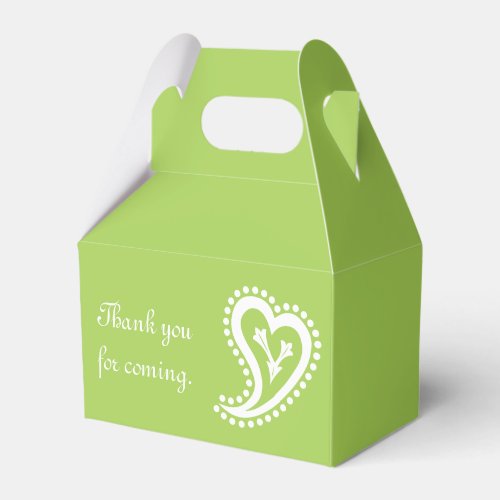 Sweet Paisley Hearts in Peridot Favor Box