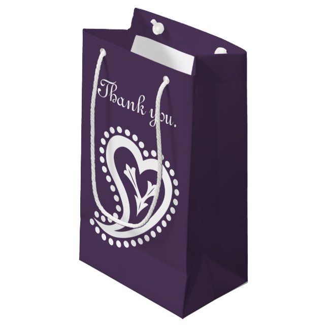 Sweet Paisley Hearts in Purple Gift Bag (Front Angled)