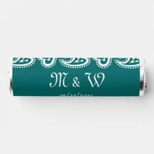 Sweet Paisley Hearts in Teal Breath Savers® Mints