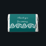 Sweet Paisley Hearts in Teal Hershey's Miniatures<br><div class="desc">Give your guests a tasty treat to take home at your sweet wedding or special event with these Hershey’s miniatures, featuring a pattern of white, paisley hearts, which are surrounded by polka dots and contain a stylized vine inside, sitting below sample text on a rich teal background on the top...</div>