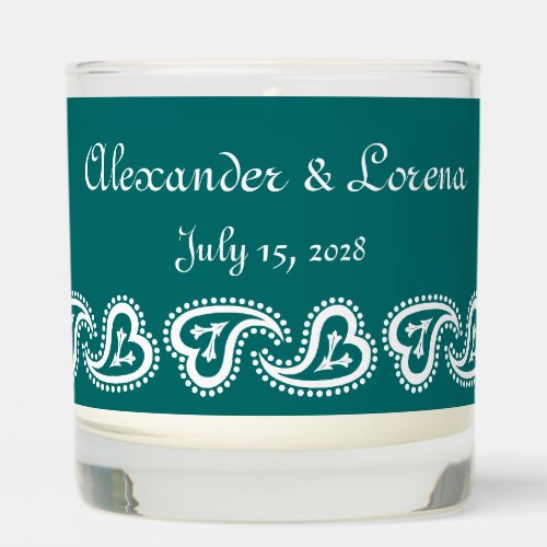 Sweet Paisley Hearts in Teal Scented Candle