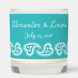 Sweet Paisley Hearts in Turquoise Scented Candle