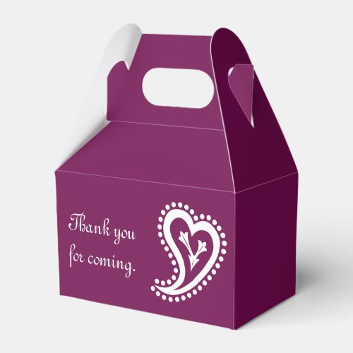 Sweet Paisley Hearts in Wine Favor Box