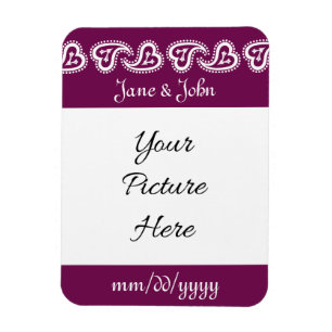 Sweet Paisley Hearts in Wine Save-the-Date Magnet