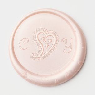 Sweet Paisley Hearts Wax Seal Sticker