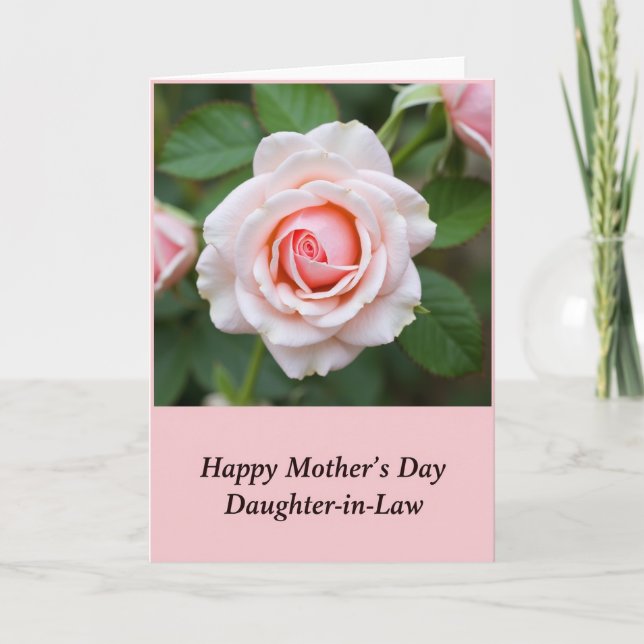 Sweet Pale Pink Mothers Day Card (Front)