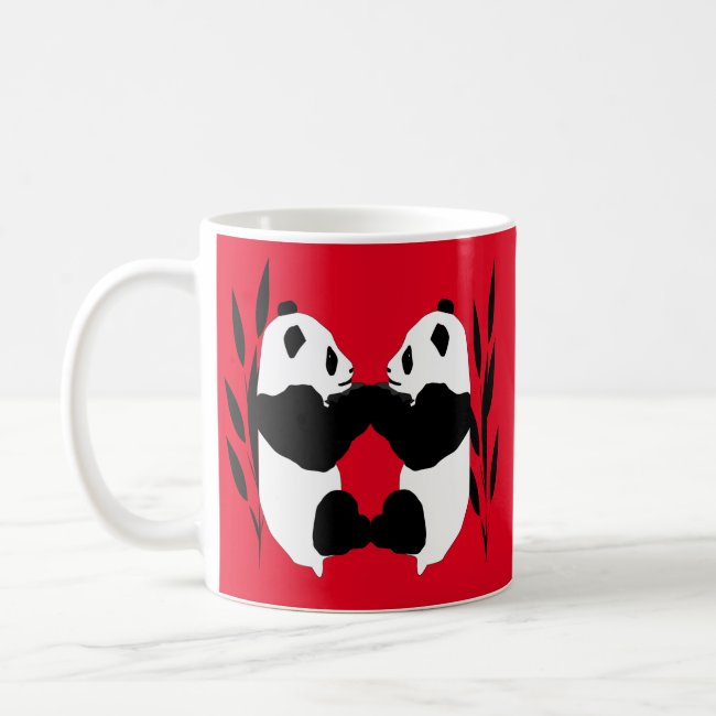 Sweet Panda Bear Animals Red Mug