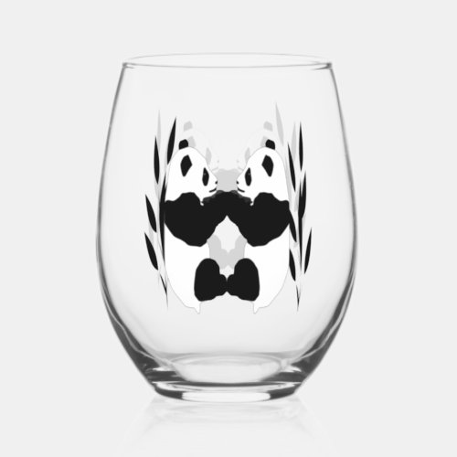 Sweet Panda Bear Animals Wine Glass