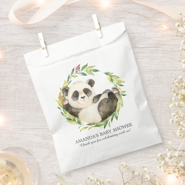 Sweet Panda Bear Baby Shower Favor Bags (Clipped)