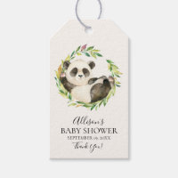 Sweet Panda Bear Baby Shower Favor Gift Tag