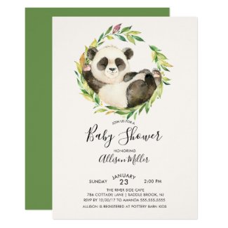 Sweet Panda Bear Baby Shower Invitation