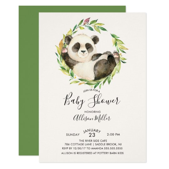 Sweet Panda Bear Baby Shower Invitation | Zazzle.com