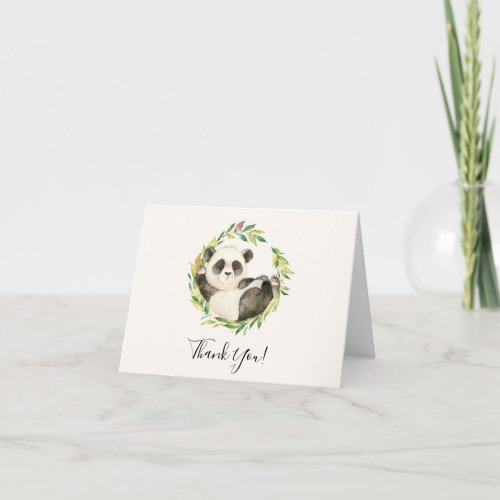 Sweet Panda Bear Baby Shower Thank You Note