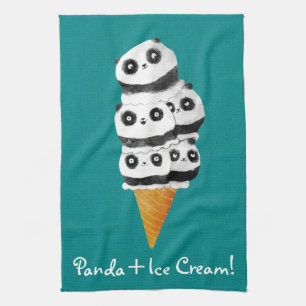 Sweet Panda Bear Ice Cream Cone Towel