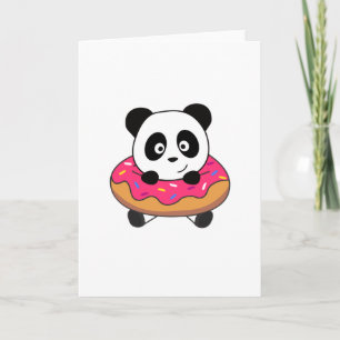 Sweet Panda Bear Pandas Donut Streusel Card