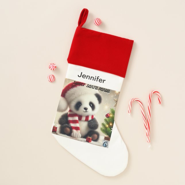 Sweet Panda Christmas Stocking Writable (Front)