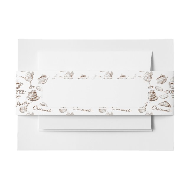 Sweet paper invitation belly band (Front Example)