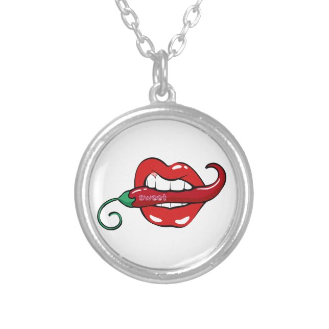 sweet paprika silver plated necklace (Front)