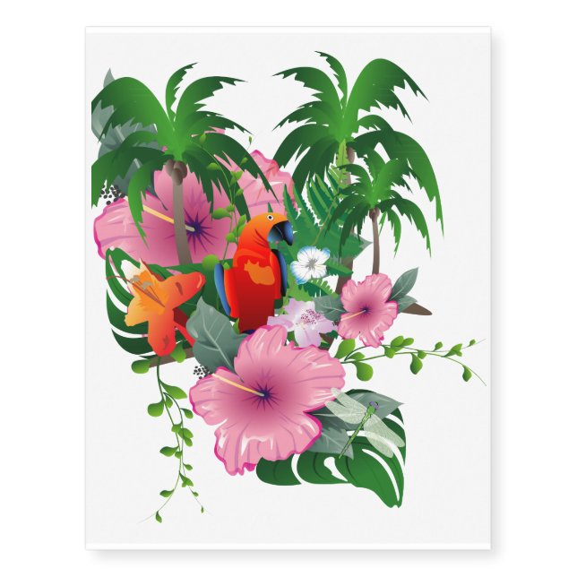 Sweet parrot temporary tattoos (Front)
