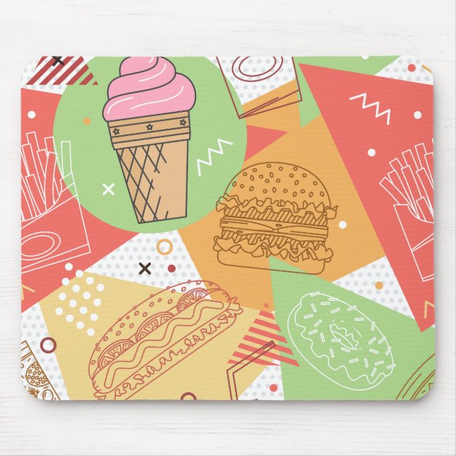 Sweet pastel abstract and illustrations Ice cream Mouse Pad (Front)