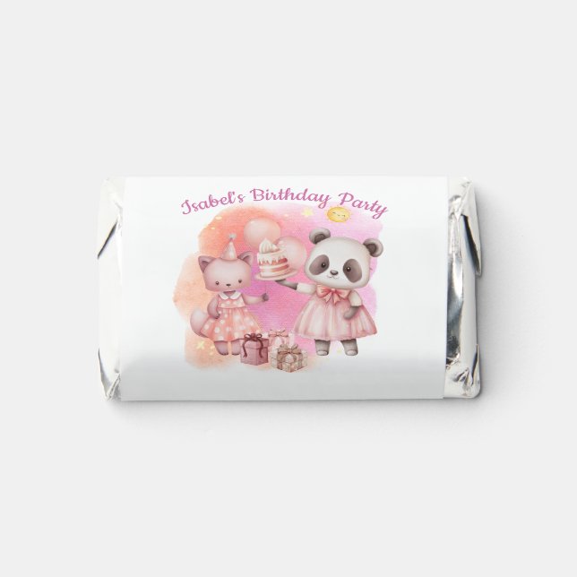 Sweet Pastel Animal Birthday Candy Favor (Front)