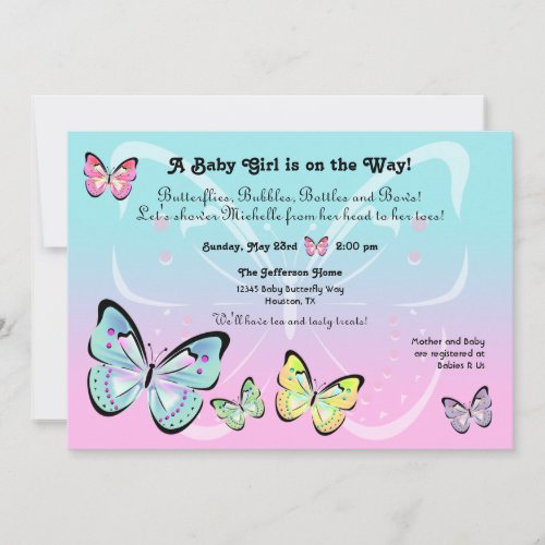 Sweet Pastel Butterfly Invitation