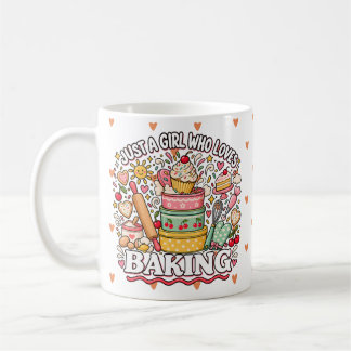 Sweet Pastel Cherry Cake Doodle for Baking Mom Coffee Mug