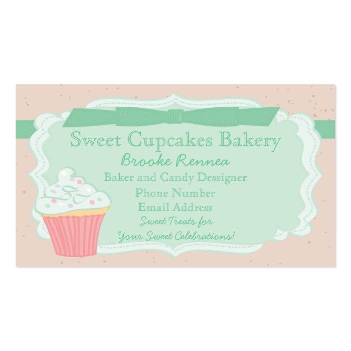 Sweet Pastel Cupcake Business Card Templates
