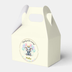 Sweet Pastel Elephant – editable Favor Boxes