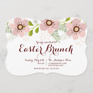 Sweet Pastel Floral Easter Brunch Invitation