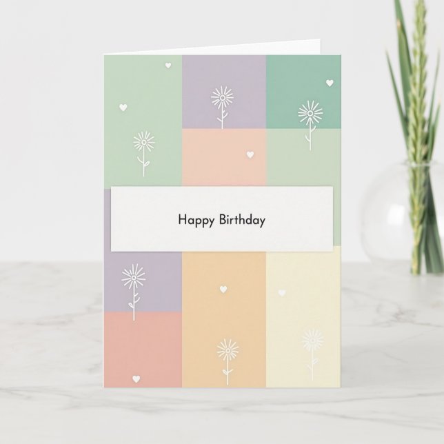 Sweet Pastel Grid Card (Front)